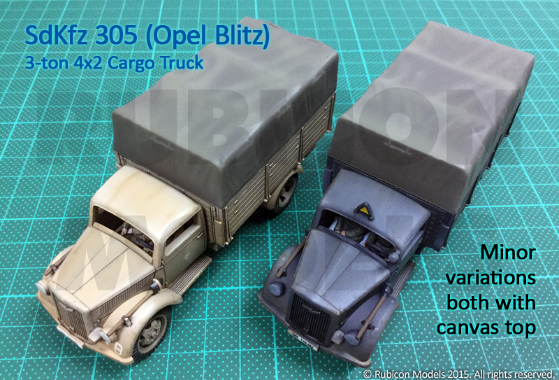 305 3-ton 4x2 Cargo Truck 1/56 28mm Germany Opel Blitz Rubicon Models Sd.Kfz 